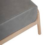 Hocker Fleek Echtleder / Eiche massiv - Grau