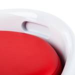 Hocker Honolulu Kunststoff/Kunstleder - Weiß/Rot