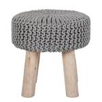 Hocker Macau Eucalyptus massiv / Baumwollstoff