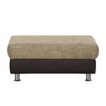 Hocker Rebeka Strukturstoff / Kunstleder Dunkelbraun / Beige