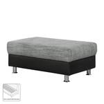 Hocker Rebeka Strukturstoff / Kunstleder Schwarz / Grau