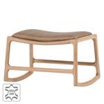 Tabouret Taasia Cuir véritable / Chêne massif - Marron clair