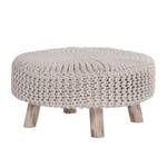 Tabouret Tooma Eucalyptus massif / Coton - Beige