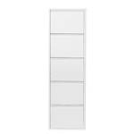 Scarpiera Cabinet Bianco - 5 ante ribaltabili - Altezza: 174 cm - Altezza: 174 cm