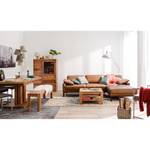 Ecksofa Horley Echtleder Braun - Longchair davorstehend rechts