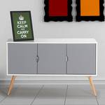 Credenza bassa Stan Bianco/Grigio