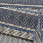 In-/Outdoor-Teppich Strap Kunstfaser - Creme / Marineblau - 200 x 290 cm