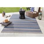 Tapis intérieur/extérieur Strap Fibre synthétique - Crème / Bleu marine - 80 x 150 cm