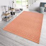 In-/Outdoor-Teppich Raute Kunstfaser - Orange / Cremeweiß - 200 x 290 cm