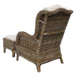 Oorfauteuil Borrado rotan - wit/bruin