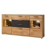 Dressoir Macoun inclusief verlichting - deels massief wild eikenhout