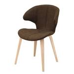 Chaises Skog (lot de 2) Tissu / Chêne massif - Marron foncé / Chêne