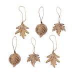 Feuilles à suspendre Jade (lot de 6) Marron - Blanc - Bois manufacturé