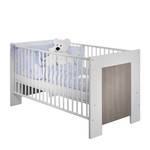 Babybed Janne mat wit/pijnboomhoutkleurig - zonder zijkanten