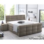 Lit boxspring Lulea Tissu Gris foncé - Cappuccino