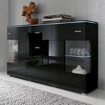 Sideboard Jolly Schwarz - Ausgefallene Eckverglasung