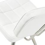 Lot de 2 chaises capitonnées Mimizan II Imitation cuir - Blanc / Acier inoxydable