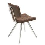 Lot de 2 chaises capitonnées Mimizan II Imitation cuir - Marron / Argenté