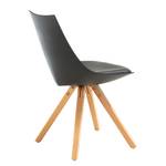 Eetkamerstoelen Privas ( 4-delige set) kunststof - Zwart/beukenhoutkleurig