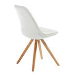 Chaises Piombino (lot de 4) Hêtre massif Imitation cuir - Beige / Hêtre naturel - Blanc / Hêtre