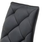 Chaises capitonnées Lisieux (lot de 4) Imitation cuir - Noir / Acier inoxydable