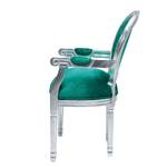 Chaise à accoudoirs Louis Argenté / Turquoise