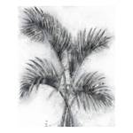 Impression d’art Palme fog Gris - Blanc - Textile - 80 x 100 x 3.8 cm