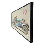 Impression d’art Rennwagen Beige - Bleu - Papier - 82 x 42 x 2.5 cm