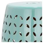 Tabouret en céramique Pétale Bleu turquoise émaillé