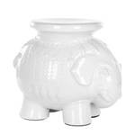 Sgabello in ceramica Elefante Bianco