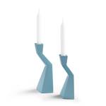 Bougeoirs TASKY I (lot de 2) Aluminium - Bleu clair