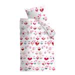 Kinderbettwäsche Garland Baumwollstoff - Weiß / Pink - 100 x 135 cm + Kissen 40 x 60 cm