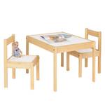 Set sedie e tavolo per bambini Olaf 3 pezzi - ParzialmenteÂ in legno massello di pino Naturale/Bianco