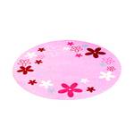 Tapis enfant Flower Field Rond - Rose foncé