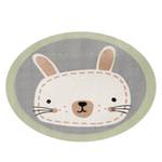 Kinderteppich Ninos Bunny Kunstfaser - Creme / Grau