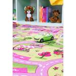 Kindervloerkleed Sweet Village kunstvezel - roze/groen - 200 x 200 cm