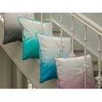 Coussin Batik Dipdye Coton - Turquoise / Blanc