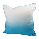 Coussin Batik Dipdye Coton - Bleu clair / Blanc