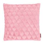 Coussin Fluffy Hearts Fourrure synthétique - Rose - 50 x 50 cm
