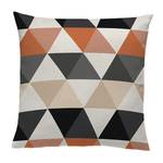 Coussin Triangulus Fibres synthétiques - Orange / Noir / Gris - 50 x 50 cm