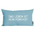 Kissen Zitat Ponyhof Blau - Textil - 30 x 50 cm