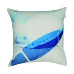 Housse de coussin Fish Bleu - Blanc - Fibres naturelles - Textile - 45 x 45 cm