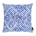 Housse de coussin Ink I Tissu - Bleu / Blanc