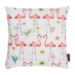 Housse de coussin Key West Tissu - Blanc / Rose - 40 x 40 cm