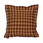 Housse de coussin avec couture verticale Jaune / Marron / Vert - A carreaux - 45 x 45 cm