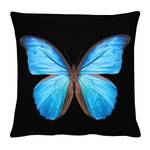 Housse de coussin Schmetterling Noir / Bleu