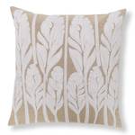 Housse de coussin Sonia Tissu - Beige / blanc crème