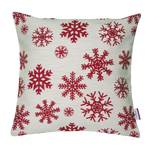 Kussensloop T-Snowflake geweven stof - beige/rood