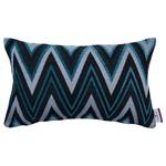 Housse de coussin T-spiky Tissu - Noir / Pétrole - 50 x 30 cm