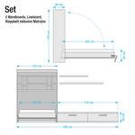 Wandklapbed combinatie Majano Wit - 110 x 205cm - Bonell-binnenveringmatras